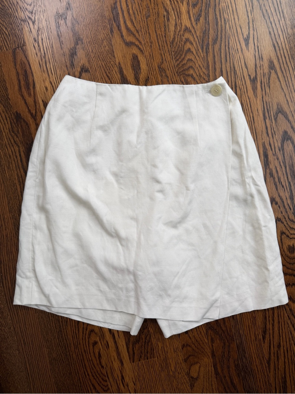 Ann Taylor Vintage Linen 90s Women’s Butter Mom High Rise Drape White Skort